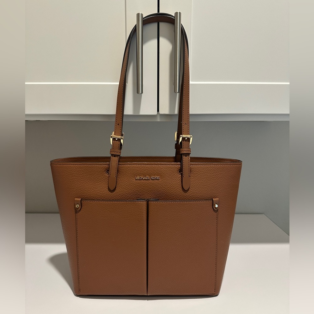 Michael Kors Luggage Jet Set Travel Med Double Pocket Non-Leather Vegan Tote NWT - Picture 6 of 15